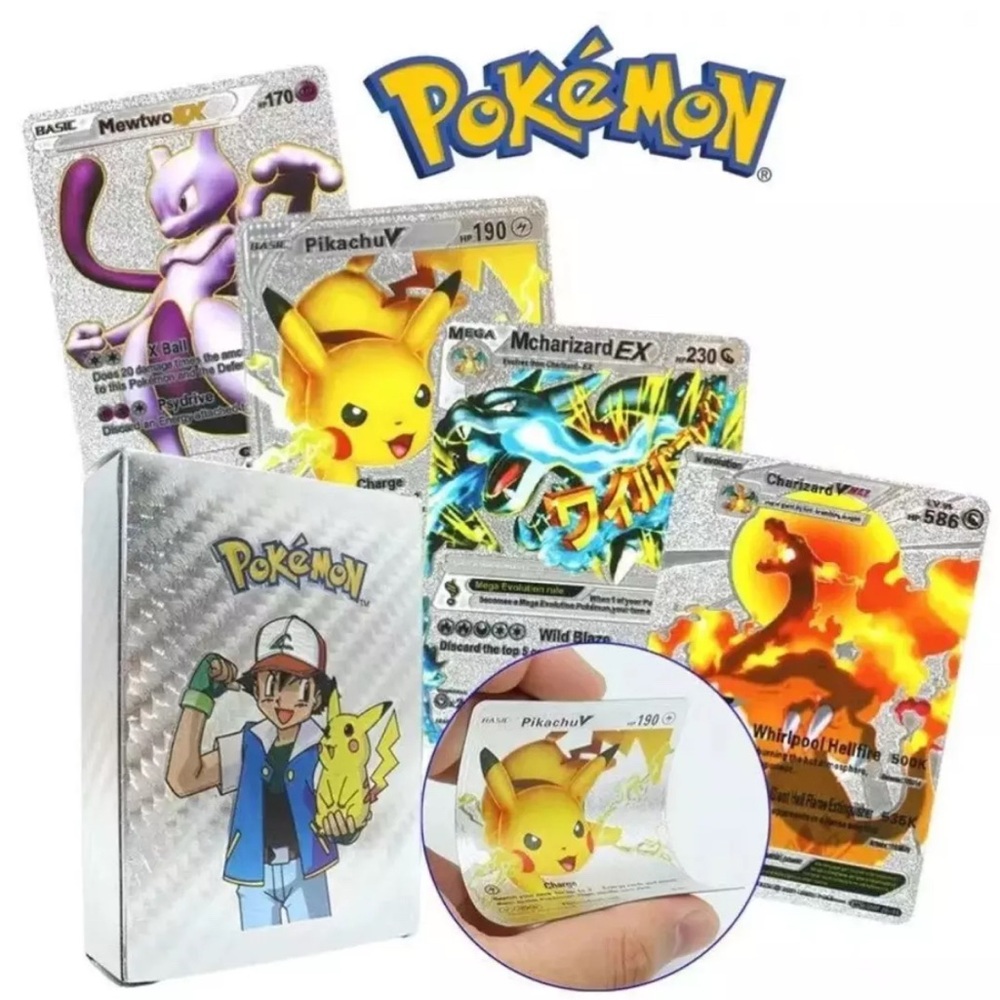 Lot of 2 X 55 Pack 110Pokemon Cards Silver Foil Vmax GX Energy Card Collectible